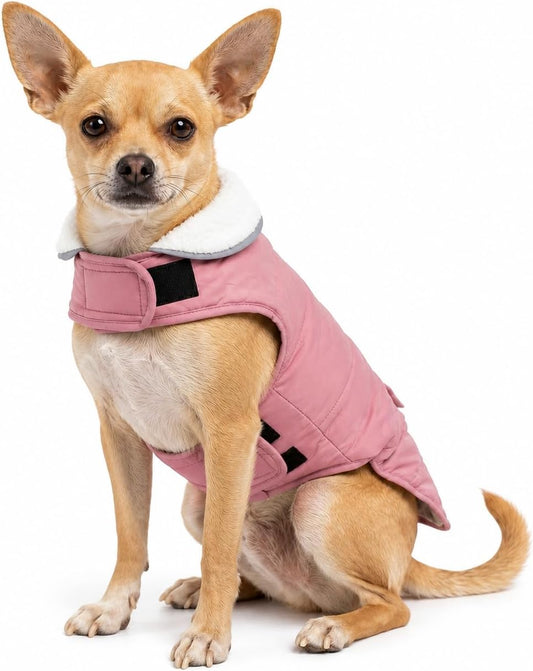 S Dog Winter Coat for Small Dogs 5-10LB Easy On/Off Velcro Dog Snow Jacket