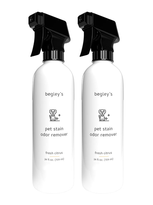 Begley's Pet Stain and Odor Remover - Pet Odor Eliminator for Home - Pet Urine Enzyme Cleaner - Pet Carpet Cleaner for Pets - Enzymatic Cleaner for Dog Urine, Cat Pee, Feces - 24 Ounce, 2 Pack