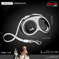 FLEXI® Comfort Nylon Tape Retractable Dog Leash, Large, 26 ft - Grey/Black