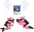 2-Pack Tank Decorations, Cute Little Diver, Aquarium Decoration Accessories Ornaments with Float Ball, Playmate for Tank