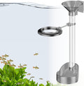 Pawfly Clear Acrylic Shrimp Feeding Tube and Dish Set, Aquarium Fish Feeder Tube with Floating Feed Ring & Cleaning Brus