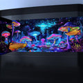 48X18IN Blacklight Mushroom Jellyfish Aquarium Background UV Reactive Background Starry Sky Terrarium Background with 10
