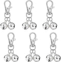 Mini Pet Collar Bells Set of 6-Piece, Silver Clip-On Charms for Dog and Cat Training