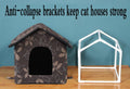 Outdoor Cat House Cat House for Outdoor and Indoor Use - Waterproof Shelter for Cats, Dogs, and Feral Animals (Brown, Large)