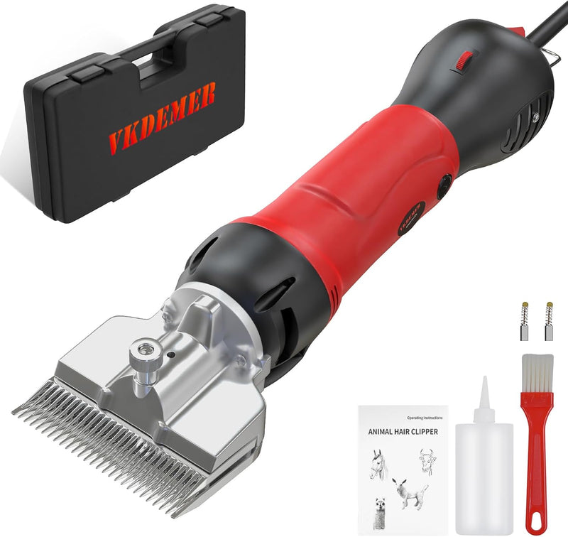 Horse Clippers,600W Professional Electric Horse Grooming Kit, Shaving Equine Clippers for Horses Goat Cattle Large Thick