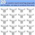 Ceramic White Coralline Coral frag Plugs Coral frag Base Round 20pc