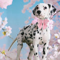 Nude Pink Dog Collar with Cute Bow Tie for Small Girl Boy Dogs