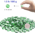 YIYA Green Flat Marble Decorative Beads Glass Gems for Home Decoration Vase Filler Fish Tank Bottom Decoration (About 1.