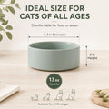 Havniva Cat Bowls Water Bowl Set of Two, 5.1” Ceramic Cat Food and Water Bowl Whisker Friendly Pet Food Bowls for Indoor Cats, Wide Cat Water Dish Prevent Whisker Fatigue Non Slip Cat Feeder