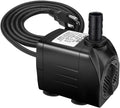 Jhua Water Fountain Pump 300GPH (1100L/H, 21W) Submersible Water Pump, Ultra Quiet Fountain Pumps Submersible Outdoor wi
