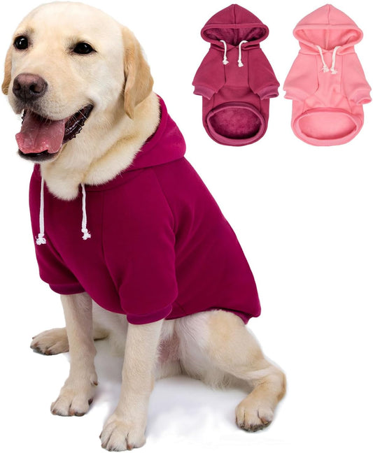 2-Pack Dog Hooded Sweaters & Jackets - Soft Dog Clothes Hoodie for Small/Medium/Large Dogs & Cats | All-Season Comfort &