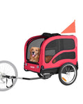 VEVOR Dog Bike Trailer, Supports up to 100 lbs, Pet Cart Bicycle Carrier, Easy Folding Frame with Quick Release Wheels, Universal Bicycle Coupler, Reflectors, Flag, Collapsible to Store