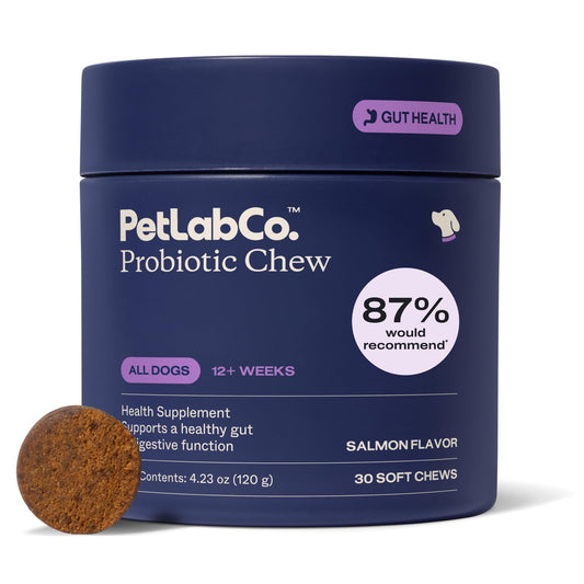 PetLab Co. Probiotics for Dogs, Support Gut Health, Occasional Diarrhea, Digestive Health & Seasonal Allergies - Salmon Flavor - Packaging May Vary - 30 Soft Chews