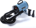 CHAOLUN Dog Dryer for Pet Grooming, High Velocity Pet Hair Dryer with Heater, Adjustable Speed, 3 Nozzles and a Comb, Blue