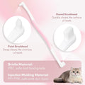 2 Pcs Dual-Sided Cat Toothbrush with Micro Brush Head, Ultra Soft Nano Bristles Pet Toothbrush Kit, Kitten/Puppy Toothbr
