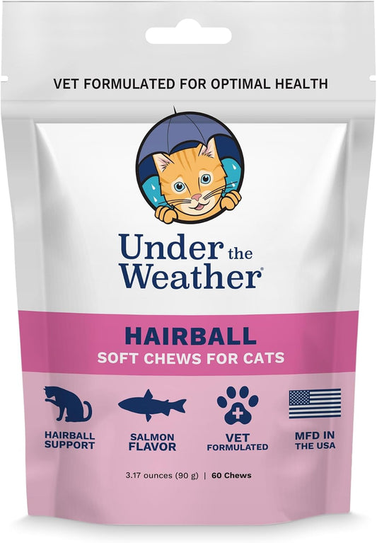 Under The Weather Pet Hairball Support for Cats | for a Normal, Gentle Elimination of Hairballs, Reduce Excessive Lickin