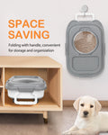 DDMOMMY 15-23 Lbs Dog Food Storage Container, Collapsible Dog Food Container with Airtight Lid, Wheels, Handle, Large Cat Food Storage Container with Scoop, Dog Bowl for Dog Cat