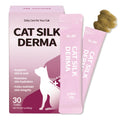 Doctor By Cat Silk Derma Skin and Coat Supplement for Cats Itch Skin Relief, Dandruff Treatment Scab, Overgrooming, Allergy Relief for Cats 30 lickable Formula Individually Packaged, Chicken(1 Pack)