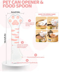 Aecsze 5 PCS Cat Food Can Covers Lids Set, Silicone Pet Food Can Lids with Multi-Function Cat Food Spoon and Opener, Cat Bar Squeezer, Stainless Steel Wet Food Spoon for Cats and Dogs (Pink) (Pink)