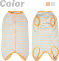 Dog’s Recovery Suit Post Surgery Shirt for Female Male Dog, E-Collar Alternative Wound Protective Clothes (Grey orange-2