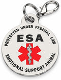 ESA Small Breed Emotional Support Animal Tag, Red, .999 Inch ID Tag