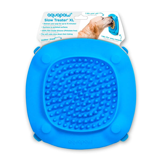 Aquapaw Lick Mat for Dogs with Suction Cups - XL, Blue, 1-Pack - Slow Feeder Lick Pads for Dogs & Grooming Enrichment - Food Mat for Peanut Butter Treats