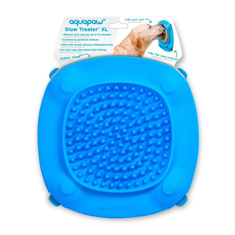Aquapaw Lick Mat for Dogs with Suction Cups - XL, Blue, 1-Pack - Slow Feeder Lick Pads for Dogs & Grooming Enrichment - Food Mat for Peanut Butter Treats