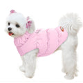 ABRRLO Winter Warm Dog Jacket for Small Medium Dogs Cat Cold Weather Coats with Harness Paded Dogs Fleece Vest Waterproof Windproof Dog Snow Jacket Pet Puppy Clothes (Pink,S)