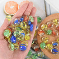 Flat Glass Marbles, 1Lb 0.75 Inch Glass Gems for Vase Filler, Crafts, Aquarium and Fish Tank Pebbles, Party Centerpieces
