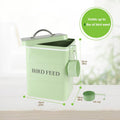 Bird Seed Storage Container Airtight,5~6LB Metal Bird Food Container with Scoop,Wild Bird Seed Tin for Storing Sunflower