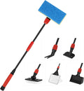 hygger Easy Clean Fish Tank Cleaner, 6 in 1 Aquarium Cleaning Tools Kit with Extendable Handle Algae Scraper Sponge Scru