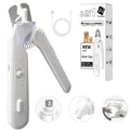 MUZMDNI 2-in-1 Dog Nail Grinder & Dog Nail Clippers Trimmers for Large Medium Small Dogs Cats Pets Claw Trimmer with LED Lights (White)