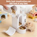 2 in 1 Hamster Feeder, Water Bottle Stand with Food Bowl, Automatic Water Bottle No Drip and Food Dispenser, Food & Wate