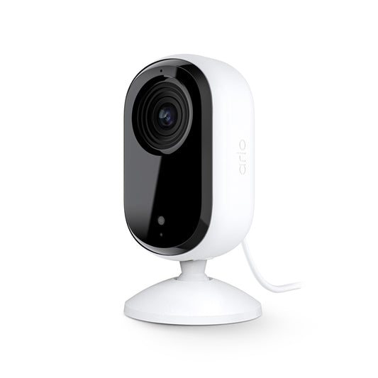 Arlo Essential Security Camera HD | Indoor Only | 2nd Gen | Pet Camera & Baby Monitor | Wired, Automated Privacy Shield, 2-Way Audio, Night Vision, Live Stream, Motion Alerts,Notifications|White 1 Cam
