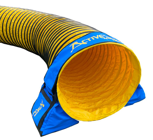 ActiveDogs Agility Tunnel No-Slip Sand Bags - Non-Constricting Saddlebags for Stabilizing Dog Agility Tunnel Equipment Indoor or Outdoor (Sandbag System Only)
