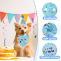 Yicostar Dog Birthday Party Supplies, Dog Birthday Bandana Set, Dog Boy Girl Birthday Party Hat with Numbers for Large Medium Small Dogs Pet (Blue)