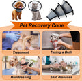 Vivifying Cat Cone, Adjustable Recovery Pet Cone, Three Sizes Lightweight Plastic Elizabethan Collar for Cats, Mini Dogs and Rabbits (Black)