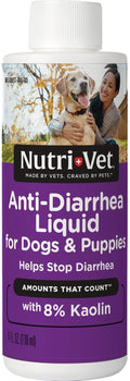 Nutri-Vet Anti Diarrhea for Dogs Liquid, Fast Acting Dog Diarrhea Relief, Soothes Upset Stomach, Helps Firm Stool, Kaolin Pectin Digestive Support for Sudden Tummy Issues, 4 oz