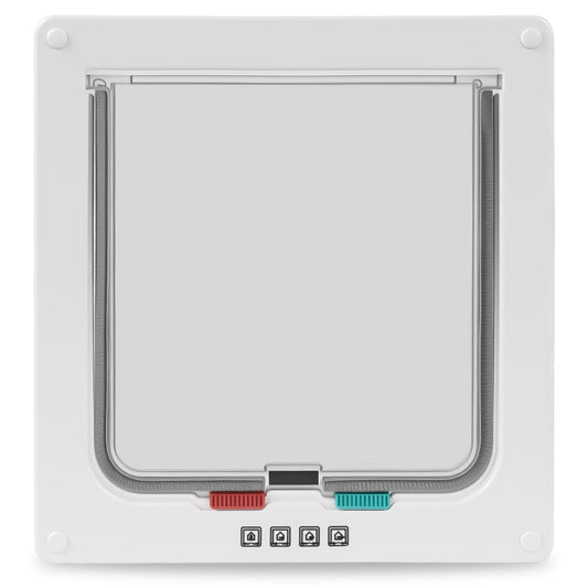 Cat Door- 4-Way Locking Option, Weatherproof & Secure Cat Flap with Easy Installation Kit for Interior/Exterior Doors and Walls (XL)