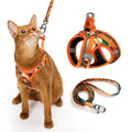 Cat Harness and Leash Set, Step-in Escape Proof Adjustable Vest Harness for Small Medium Large Cats, Lightweight Soft Breathable Reflective Kitten Harness, Easy to Wear for Walking Travel, Camping, L