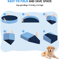 Bilibara 47'' Foldable Dog Pet Bath Pool, Heavy Duty Non-Slip Kiddie Pool, Plastic Pet Wading Pool for Puppy Small Medium Large Dogs, Indoor and Outdoor Kids Pet Dog Bathtub