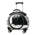 sxvbdway Cat Stroller, Clear Cat Carrier with Ventilation Holes, Silent Wheels, Convenient Portable Cats Dogs Backpack for Travel, Suitable for Cat Within 5kg, Dog Within 4kg Black