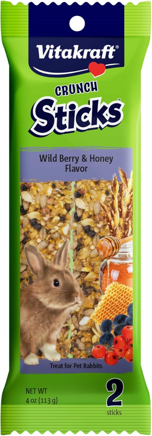 Vitakraft Crunch Sticks Rabbit Treat Wild Berry & Honey Flavor -2 Sticks