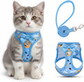 Cat Harness and Leash Escape Proof for Walking, Adjustable Soft Kitten Harness with Reflective Straps Step in Cat Vest H