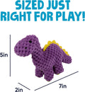 goDog Dinos Bruto Checkers Tough Plush Toy with Chew Guard Technology, Durable Checkered Fabric and Squeaker for Active 