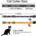 Halloween Cat Collar,2 Pack Collar with Bells, Orange+Black