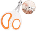 Cat Nail Clippers with Circular Cut Hole -Avoid Over Cutting Pet Nail Clippers -Sharp Angled Blade Professional Paw Trimmer Set for Novice Pet Families (Orange)
