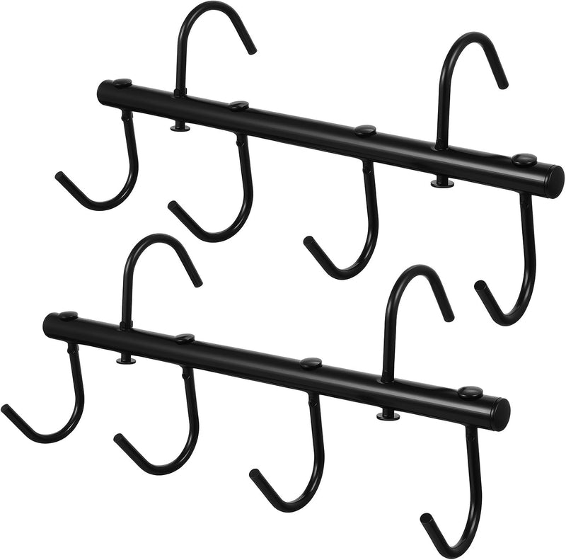 2 Pcs Black Tack Rack with Swivel Hooks, 6 Hooks Hanging Bridle Hook Portable Bridle Hook Tack Hangers for Horses Horse 