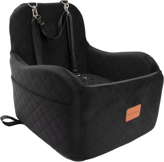 Lealchum Dog Booster Car Seat for Small/Medium Dogs Up to 35lbs,Elevated Cushion Fits in Front/Back Seat,Fully Detachabl