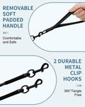 Taglory Long Dog Leash with Removable Padded Handle Tie Out, 15/30/50/66FT Heavy Duty Training Leash with 2 Swivel Hooks for Large Medium Small Dogs Camping, Hiking, Walking, Backyard, Black, 30FT